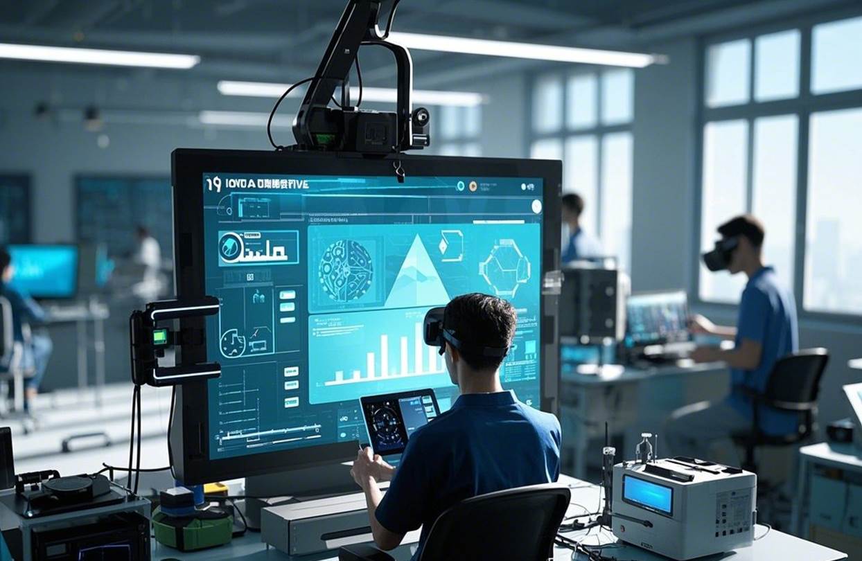 虚拟仿真实训平台的操作场景（如VR_AR教学设备）